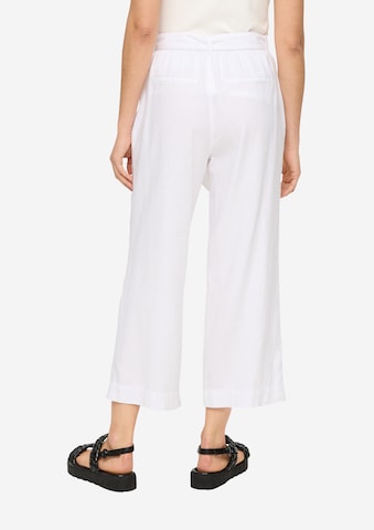 s.Oliver Wide leg Pleat-Front Pants in White