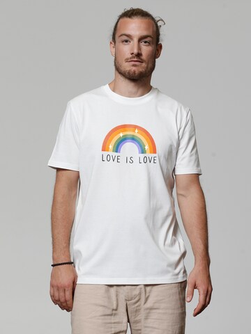 T-Shirt 'Love is Love' Watapparel en blanc : devant