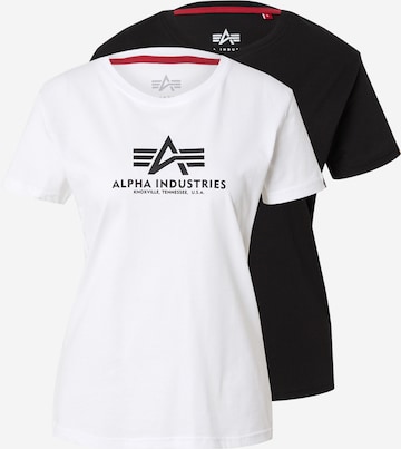 ALPHA INDUSTRIESMajica 'New Basic' - crna boja: prednji dio