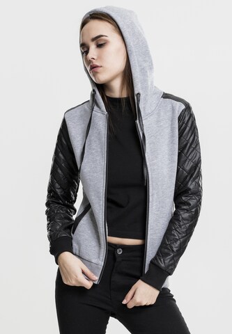 Urban Classics Sweat jacket 'Diamond' in Grey