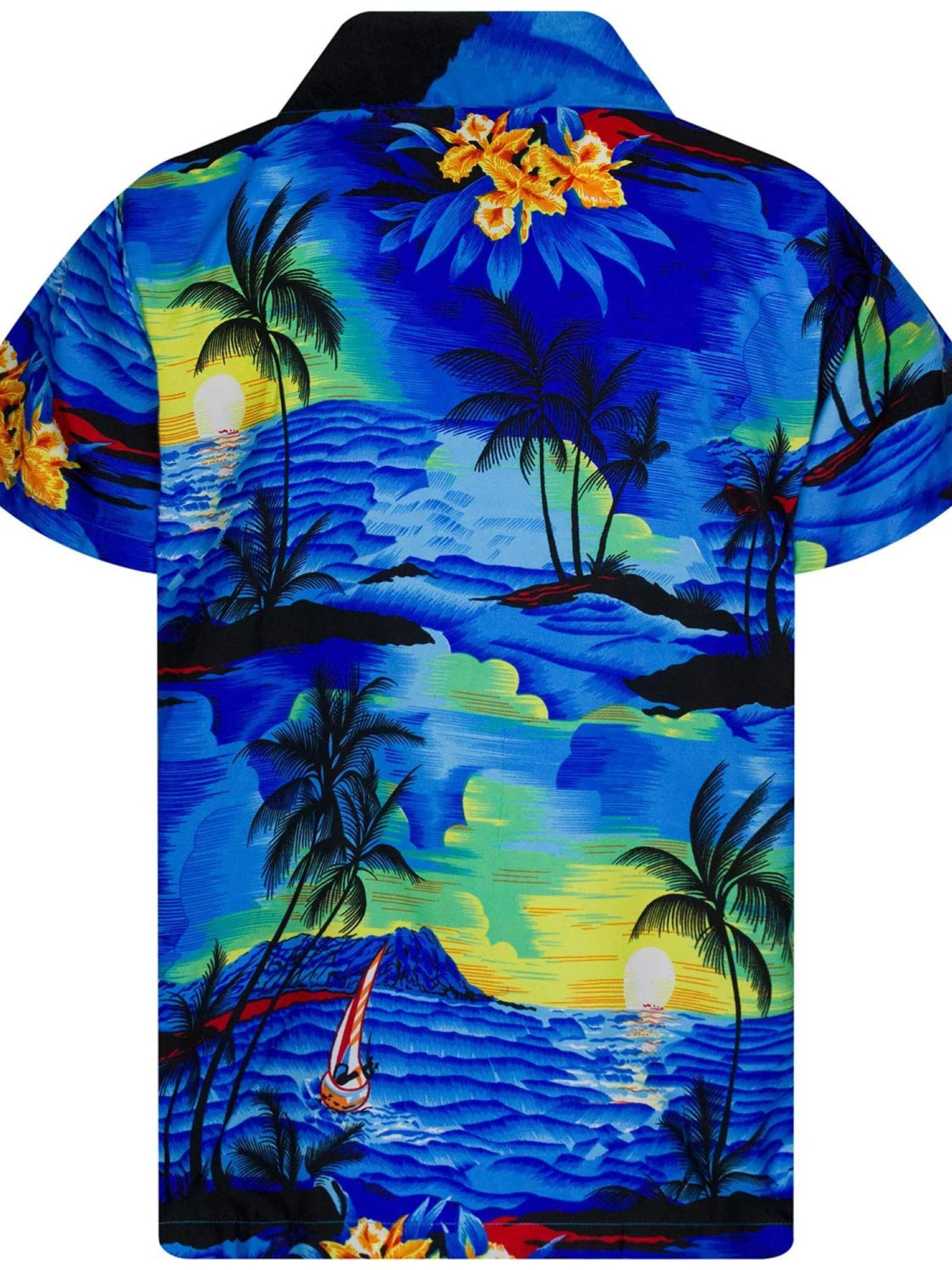 King Kameha Regular fit Overhemd 'Surf' in Blauw