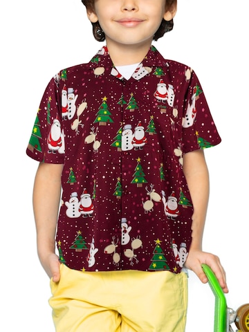 Regular fit Camicia 'Christmas Buddies' di King Kameha in rosso: frontale