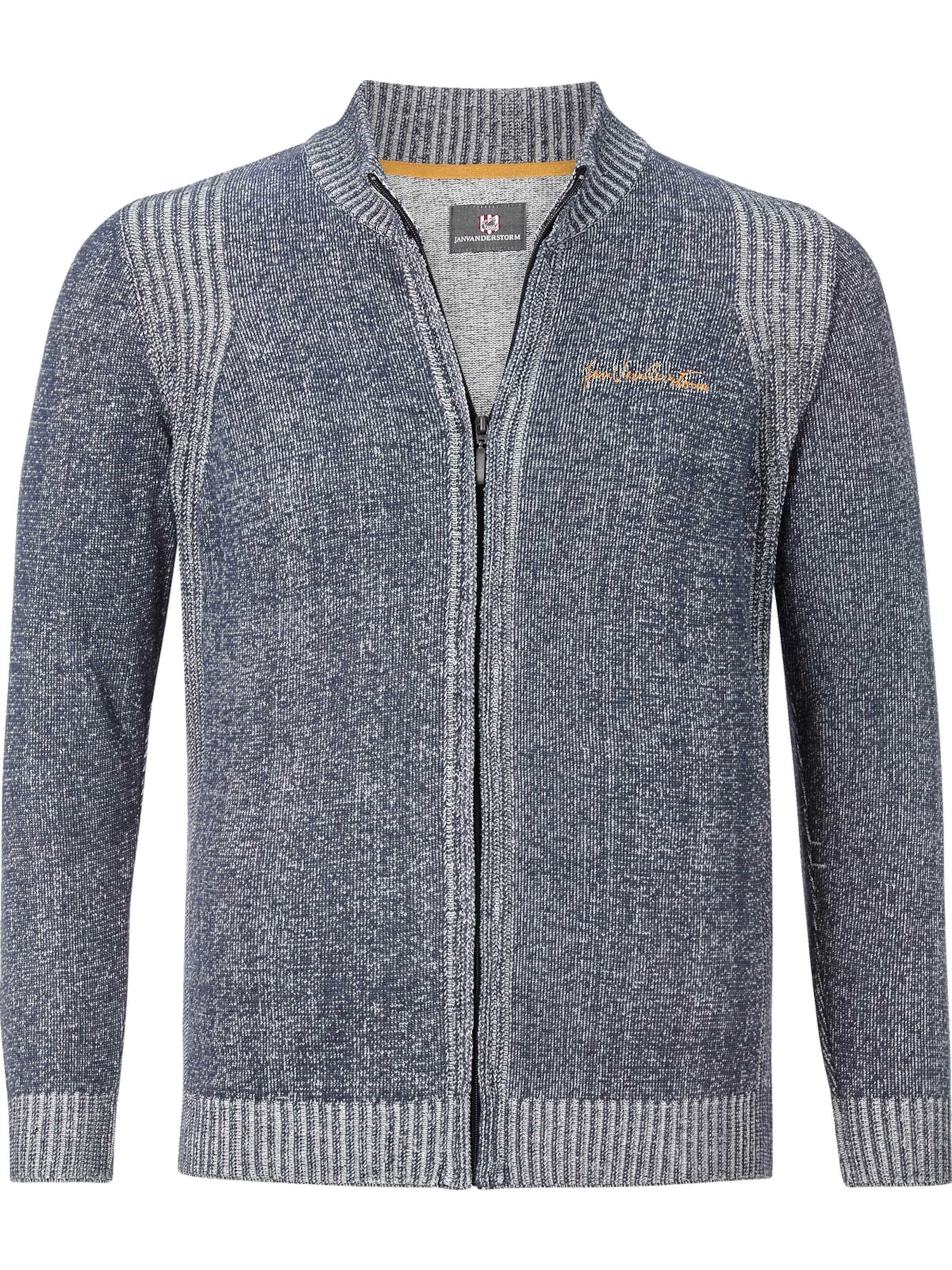 Jan Vanderstorm Strickjacke ' Ingraban ' in Blau: Vorderseite