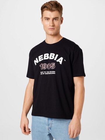NEBBIA Λειτουργικό μπλουζάκι 'Golden Era' σε μαύρο: μπροστά