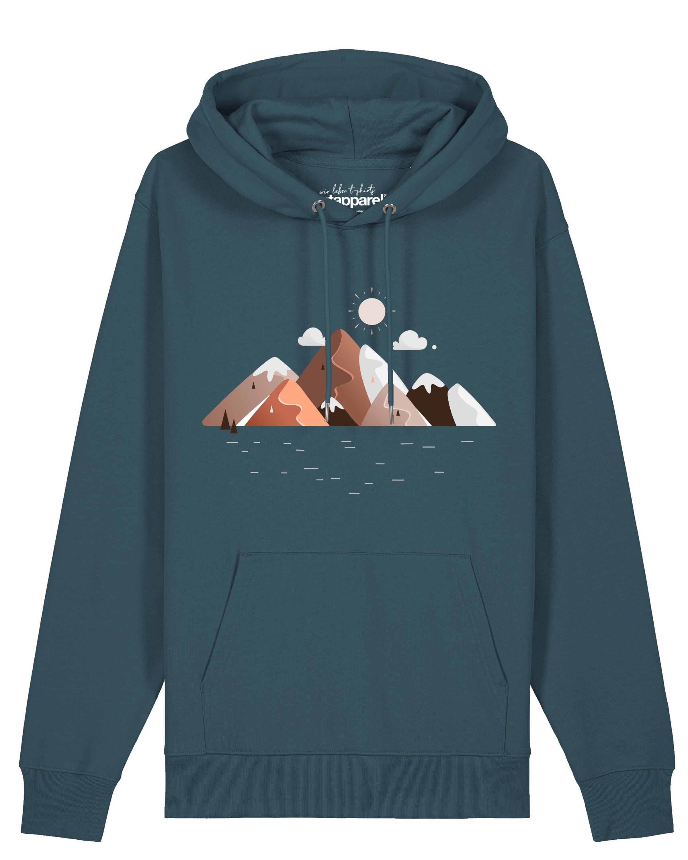 Watapparel Sweatshirt 'Mountains & Moon' in Blauw: voorkant