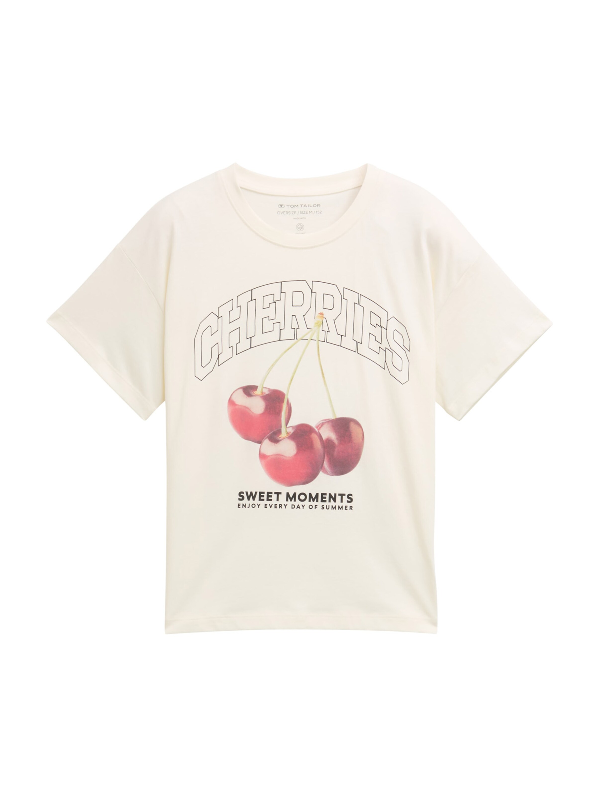 TOM TAILOR Majica | bela barva: sprednja stran