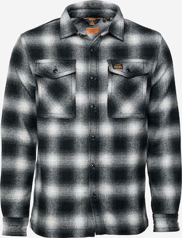 Superdry Regular fit Button Up Shirt 'Miller' in Black: front