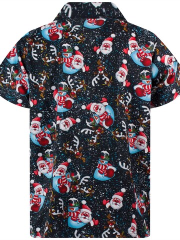 Coupe regular Chemise 'Christmas Snowflakes' King Kameha en noir