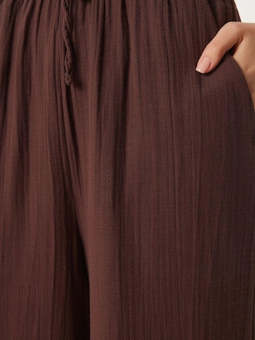 Happiness İstanbul Wide leg Broek in Bruin