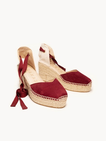 Sandales 'Alpargata Cuña 8 cm' Alhamas en rouge