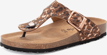 Tongs Tamaris en marron : devant