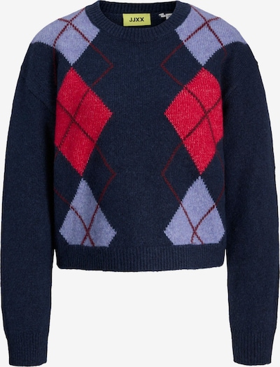 JJXX Pullover 'JXHarvi' em azul escuro / roxo / granadina, Vista do artigo