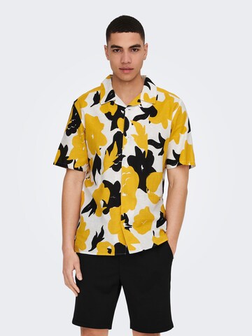 Only & Sons Regular Fit Hemd 'Trev' in Orange: Vorderseite