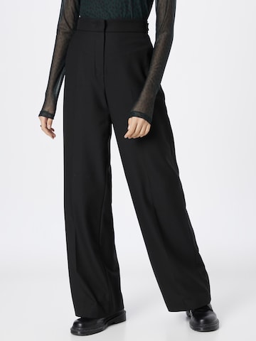 Riani Wide leg Trousers with creases in Black: front