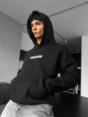 Kleidermafia Sweatshirt 'Oversize Stitches Hoodie - Black' in Zwart: voorkant
