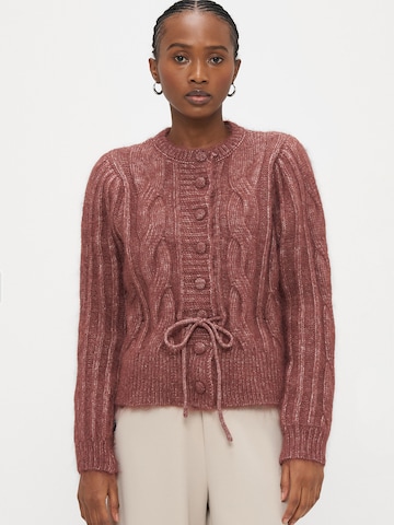 Vero Moda Petite Knit cardigan 'VMLISA' in Brown: front