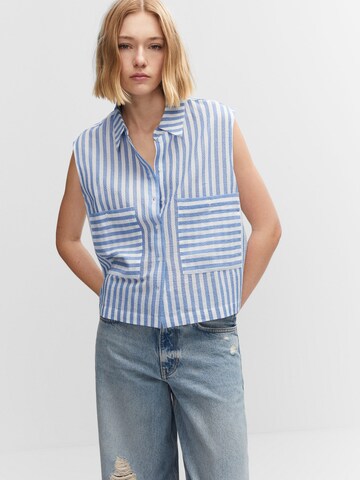 MANGO Blouse 'DOLCE' in Blauw: voorkant