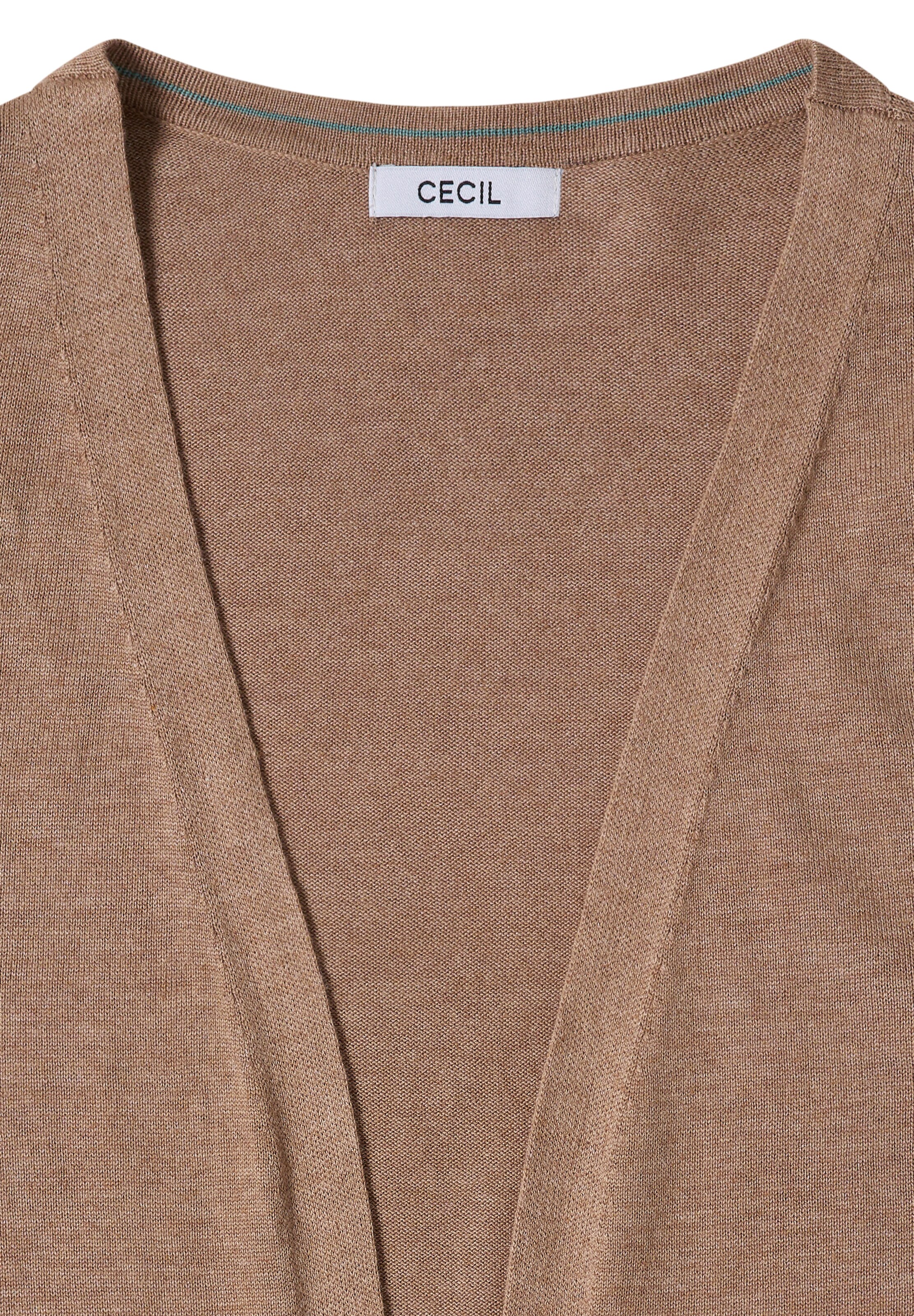 CECIL Offener Cardigan in langer Passform in Braun