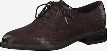 TAMARIS Обувки с връзки в кафяво: отпред