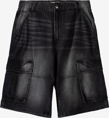 Jeans cargo Bershka en noir : devant