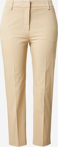 Weekend Max Mara Úzky strih Nohavice s pukmi 'CECCO' - Béžová: predná strana