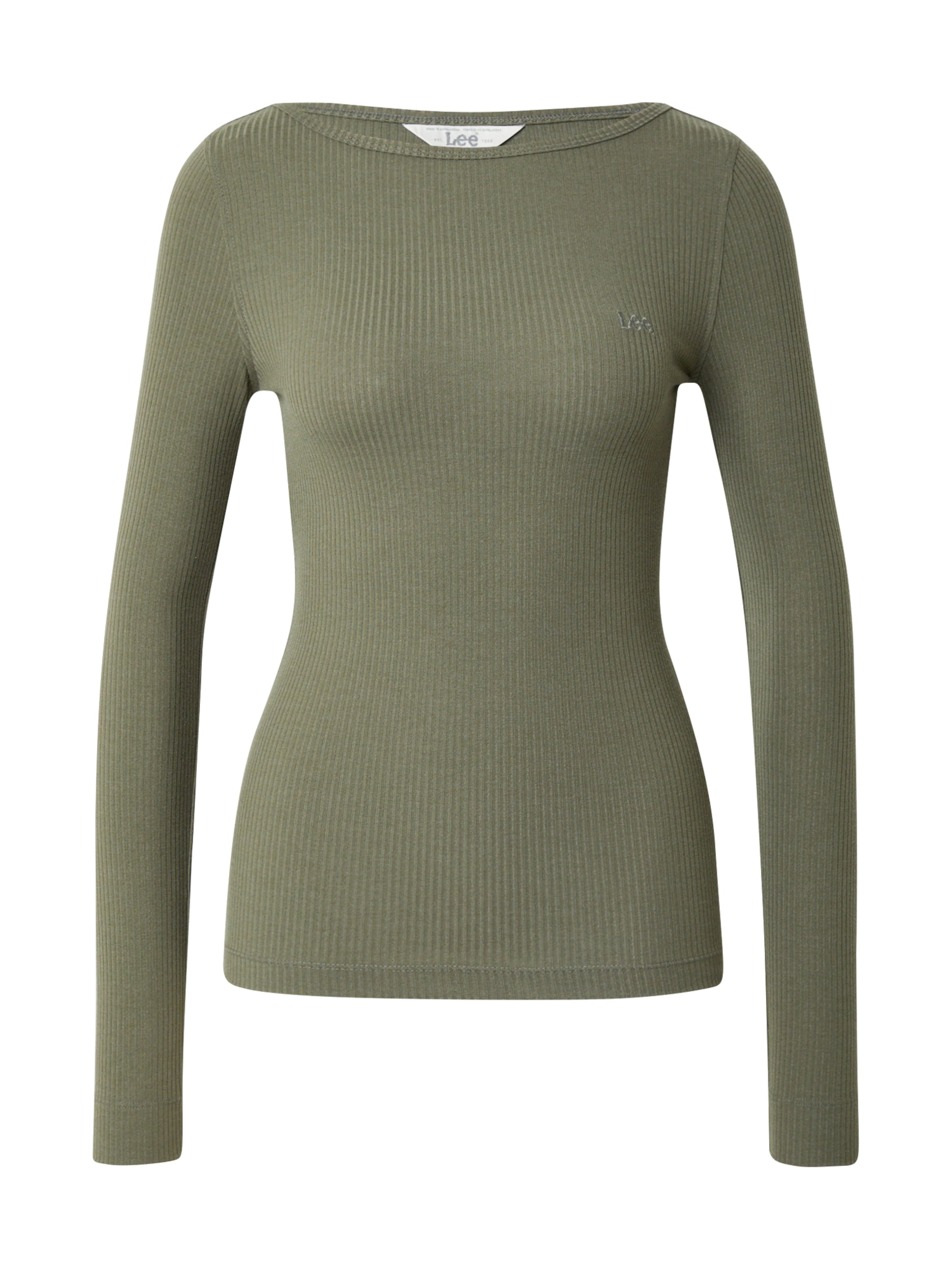 Lee Тениска 'LS BOAT NECK TEE' в зелено: отпред