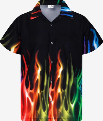 King Kameha Shirt 'Flames' in Mixed colors: front