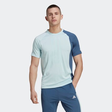ADIDAS SPORTSWEAR Funkční tričko 'Colourblock' – modrá: přední strana