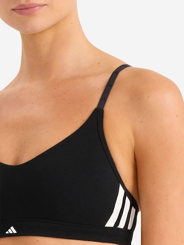 ADIDAS SPORTSWEAR T-shirt Sport bh ' Sport Active Essentials Cotton 3 Stripes ' in Zwart