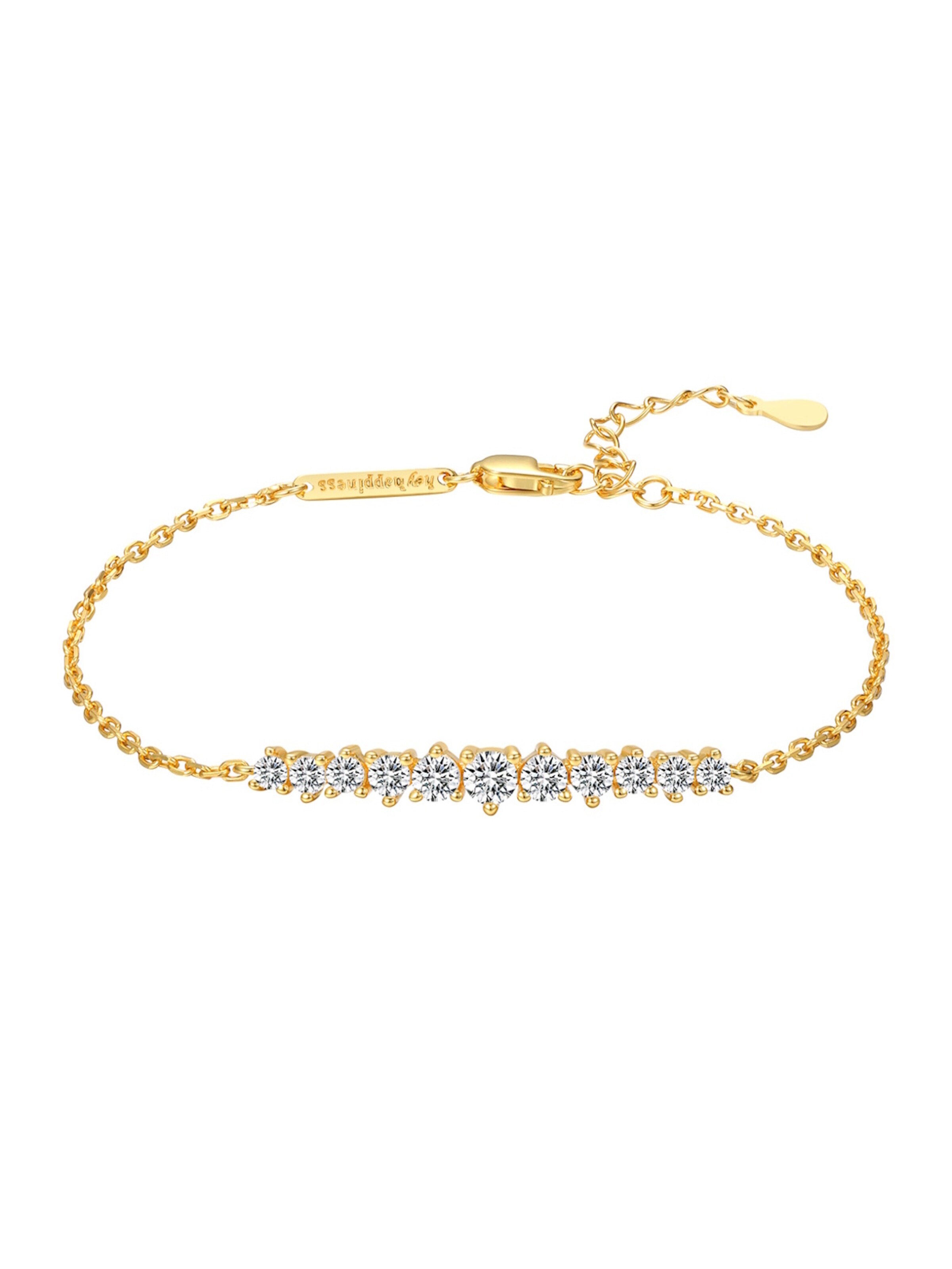 Hey Happiness Bracelet 'Tennis Glow' in Gold: front