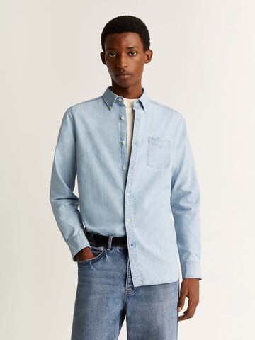Scalpers Comfort fit Button Up Shirt 'New Forest' in Blue: front