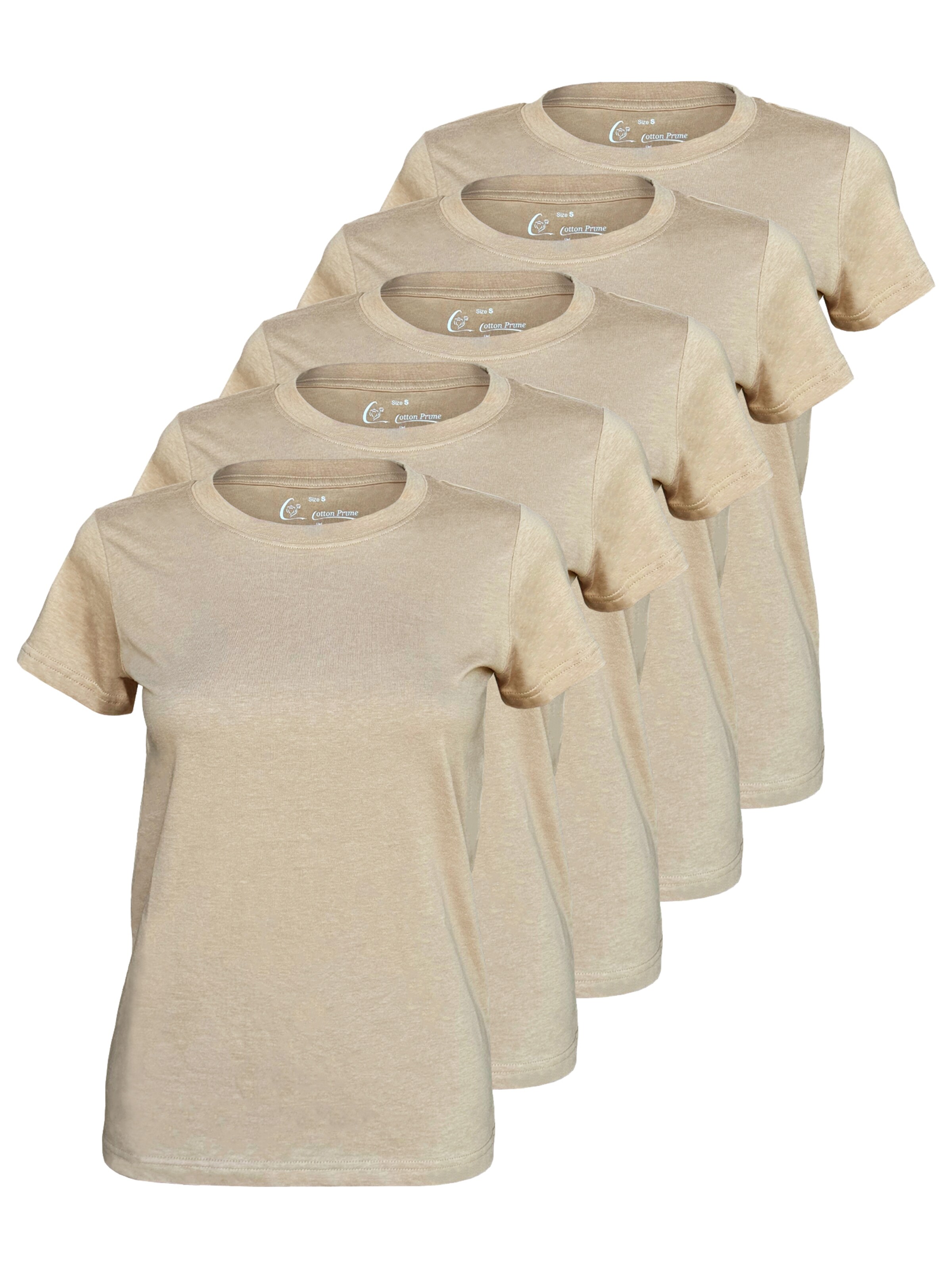 Cotton Prime T-Shirt in Beige: Vorderseite