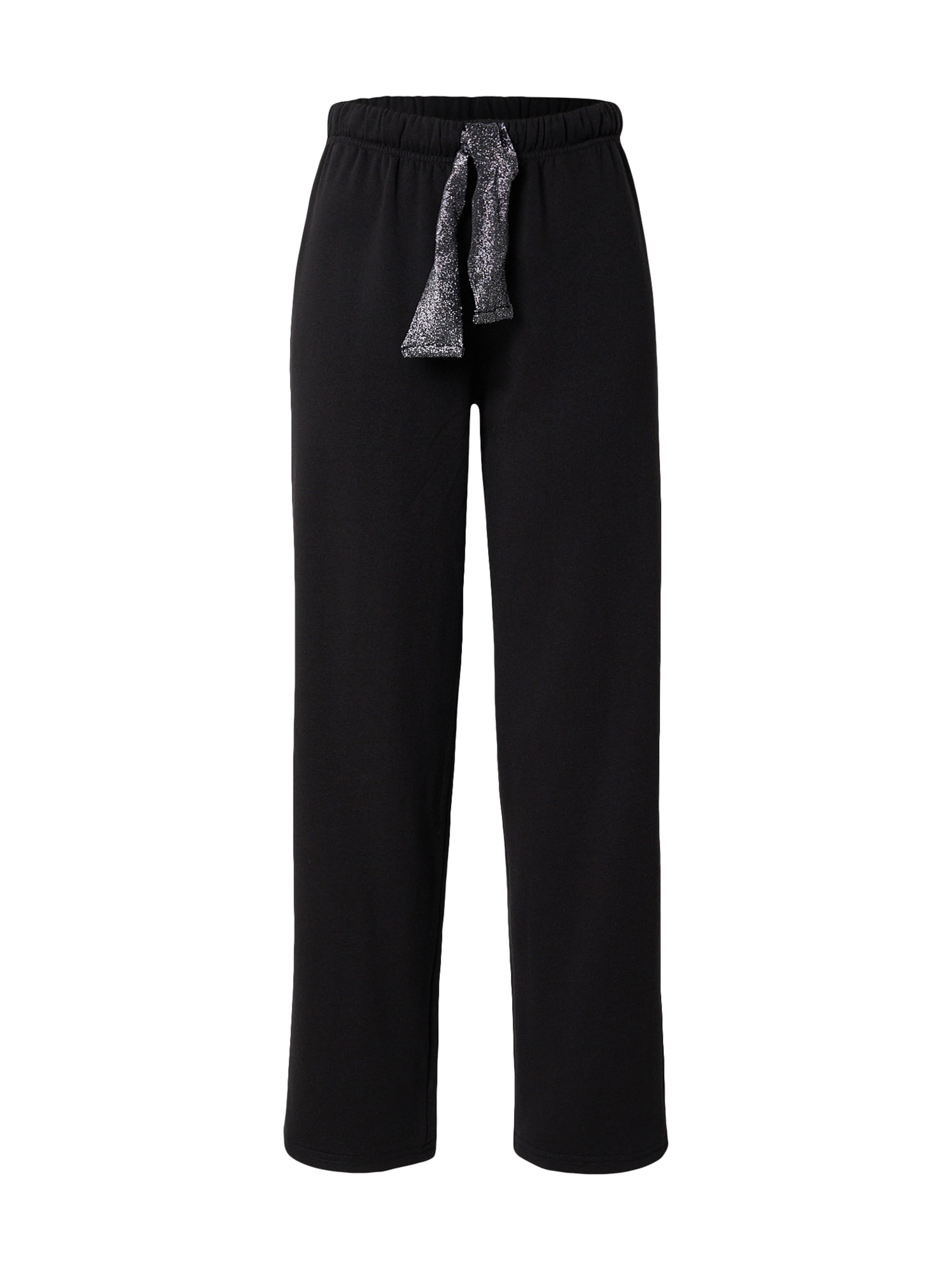 PIECES Широкий Штаны 'PCCHILLI' в Черный: спереди