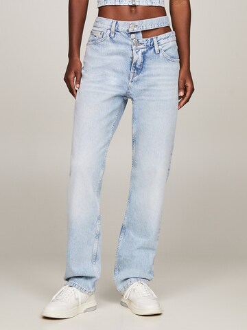 Tommy Jeans Regular Jeans 'JULIE STRAIGHT' in Blauw: voorkant