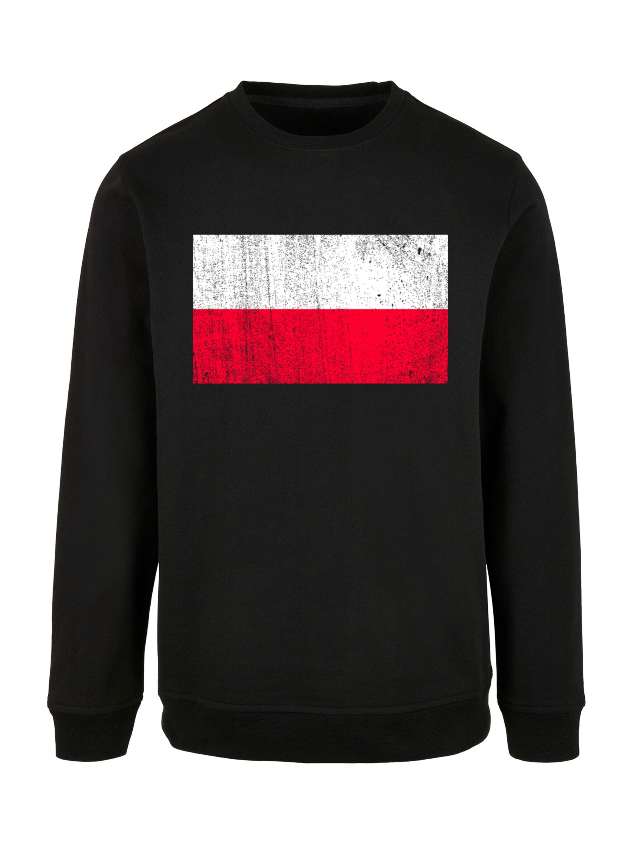 F4NT4STIC Sweatshirt 'Poland Polen Flagge' in Black: front