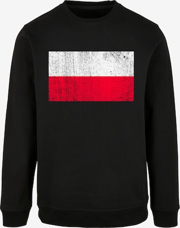 F4NT4STIC Sweatshirt 'Poland Polen Flagge' in Schwarz: Vorderseite