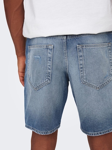 Only & Sons regular Jeans 'Edge' i blå