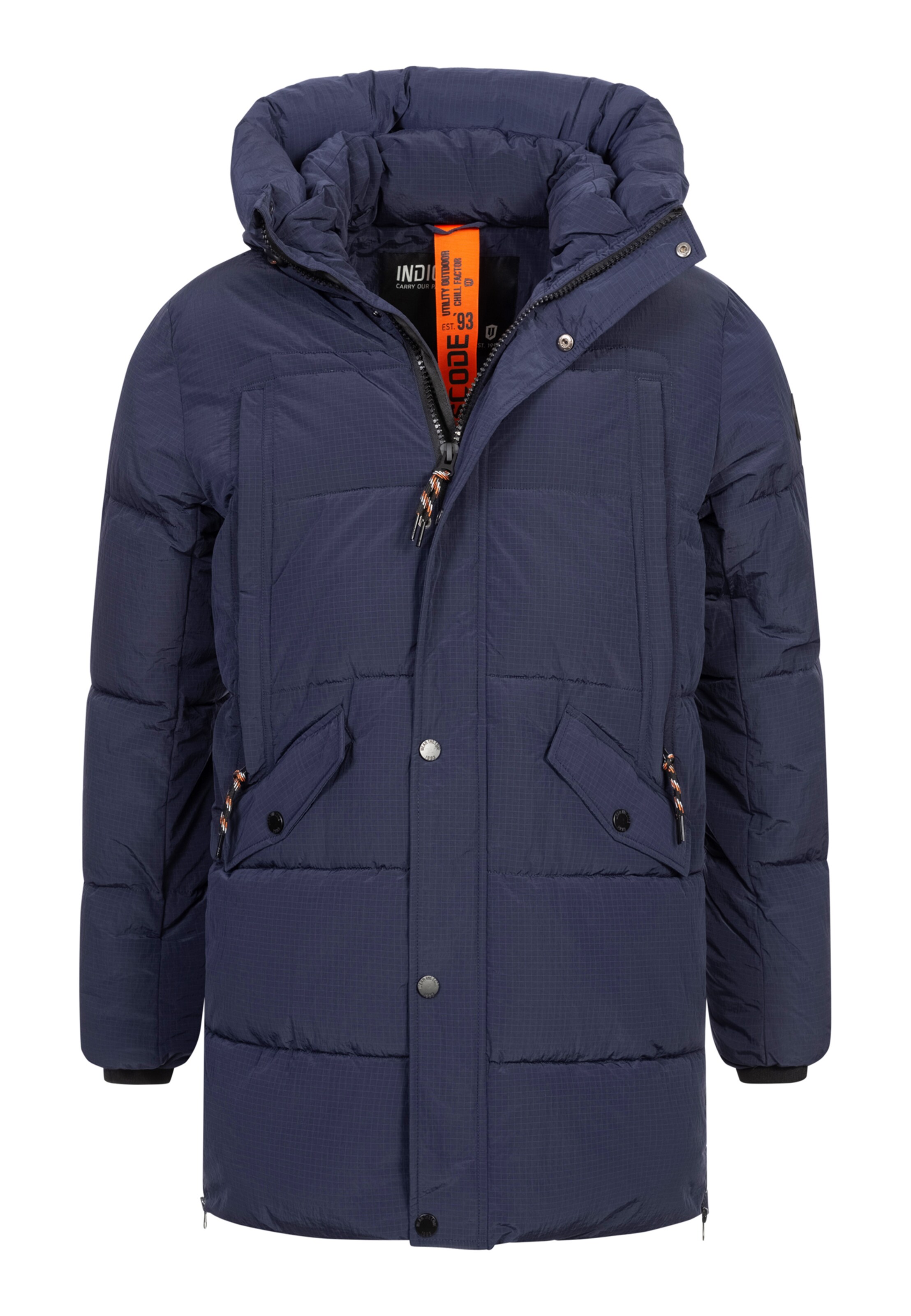 INDICODE JEANS Winterparka 'Kasper' in Blauw: voorkant
