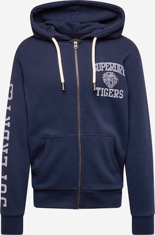 Veste de survêtement 'Athletic College' Superdry en bleu : devant