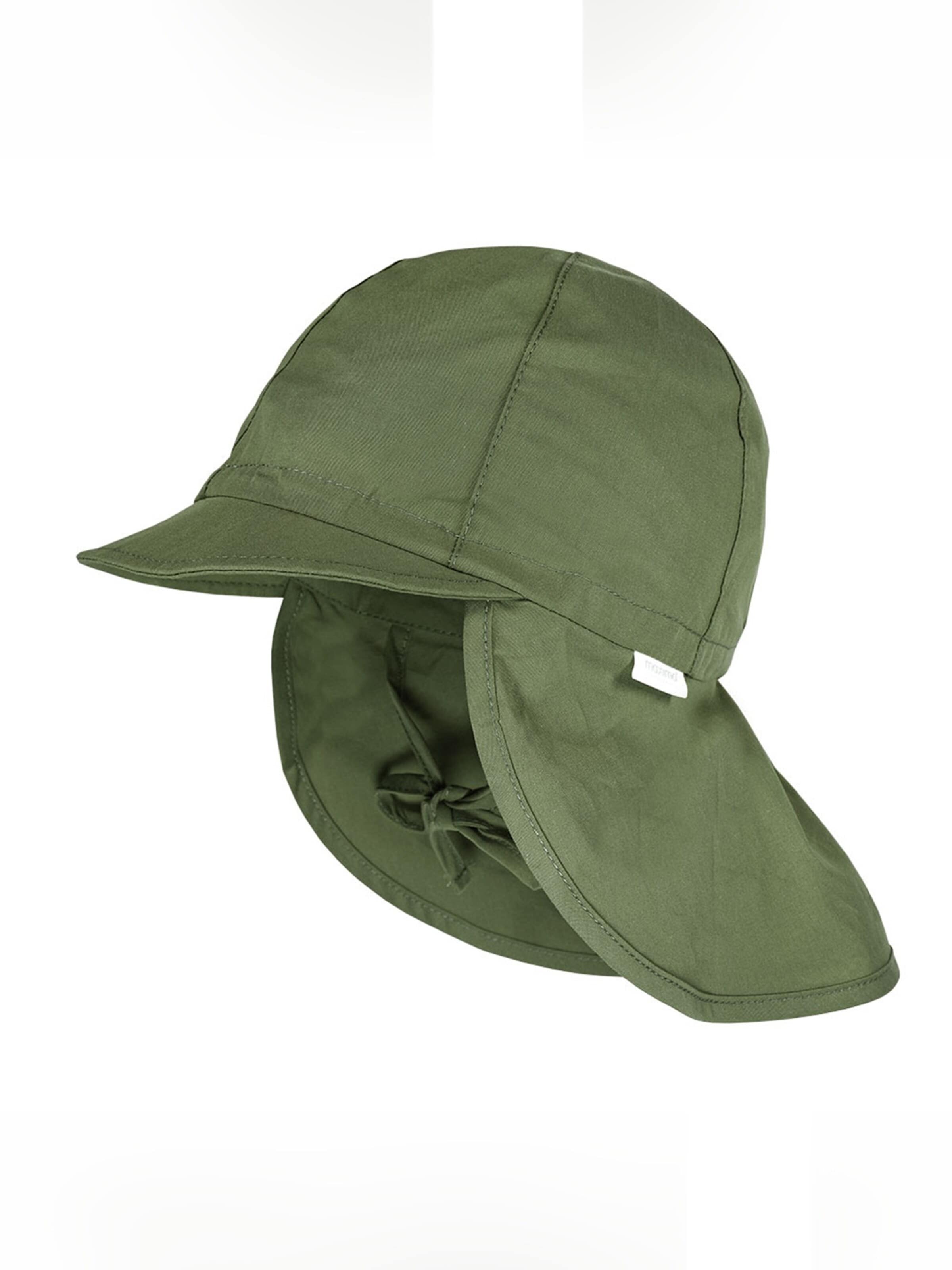 MAXIMO Beanie 'MINI BOY-Schildmütze Nackenschutz, UV' in Green: front