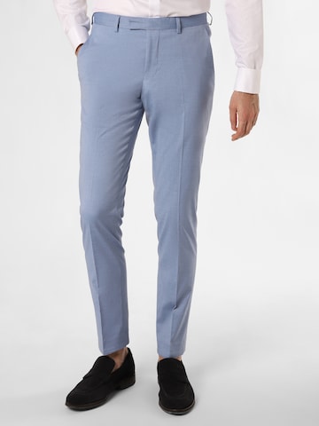 Finshley & Harding Slim fit Pleated Pants ' California ' in Blue: front