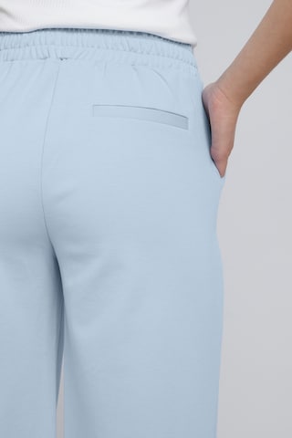 ICHI Wide leg Pleat-Front Pants 'Kate' in Blue