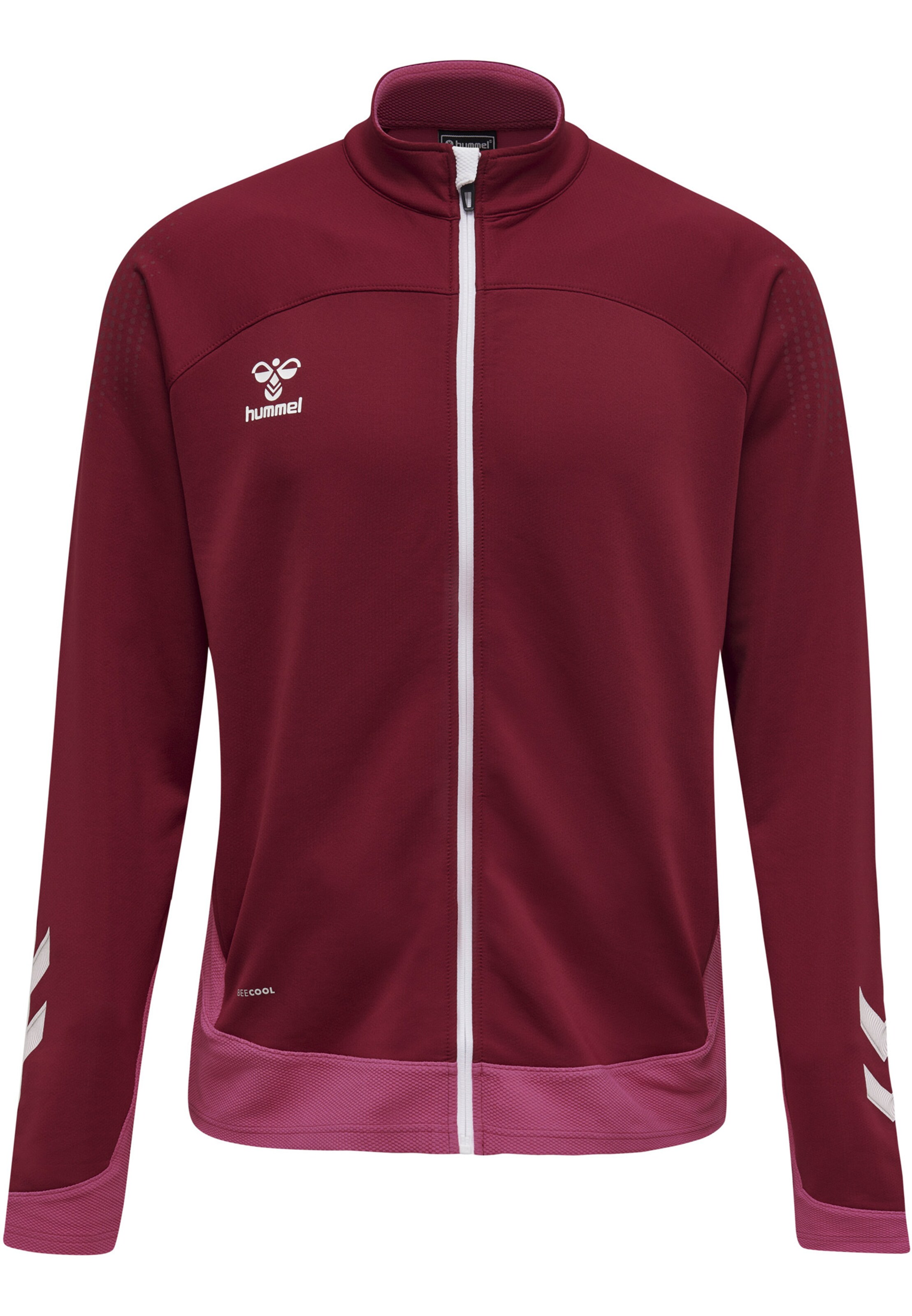 Hummel Sports sweat jacket in Red: front