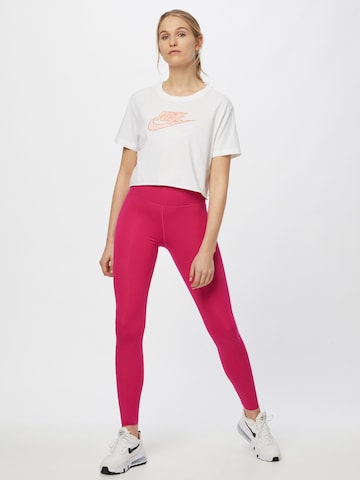 NIKE Skinny Workout Pants 'One Luxe' in Pink
