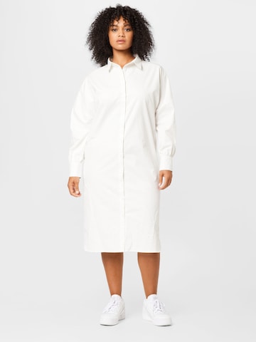 Nasty Gal Plus Košilové šaty – bílá: přední strana
