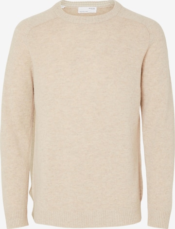 Pull-over 'Coban' SELECTED HOMME en beige : devant