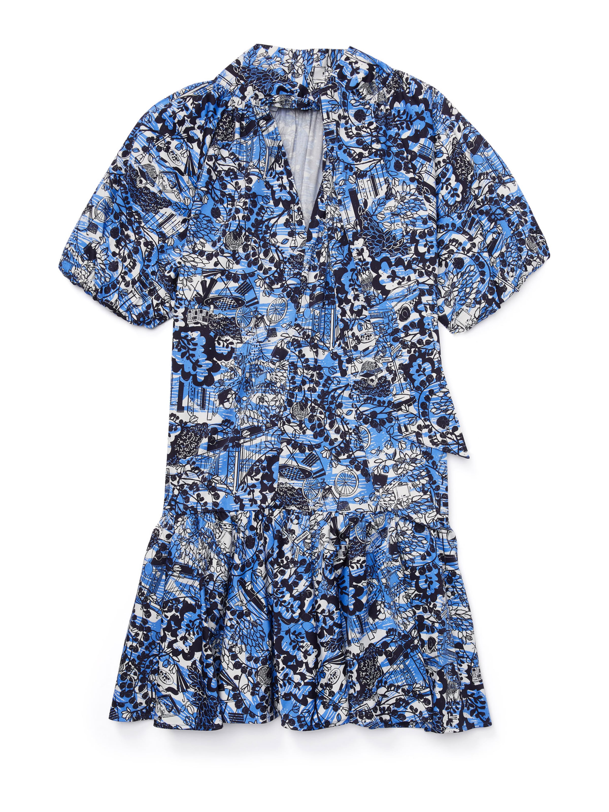 Kate Spade Φόρεμα 'Scenic Stroll Tie-Back Dress' σε μπλε / μαύρο / λευκό, Άποψη προϊόντος