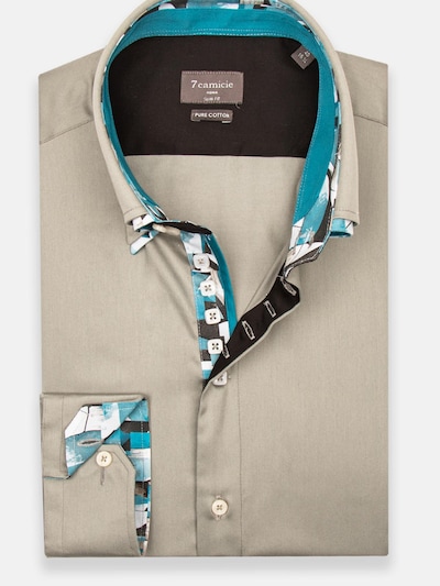 7Camicie Chemise business 'Marco Polo Iconic Satin Man Shirt White' en gris clair, Vue avec produit