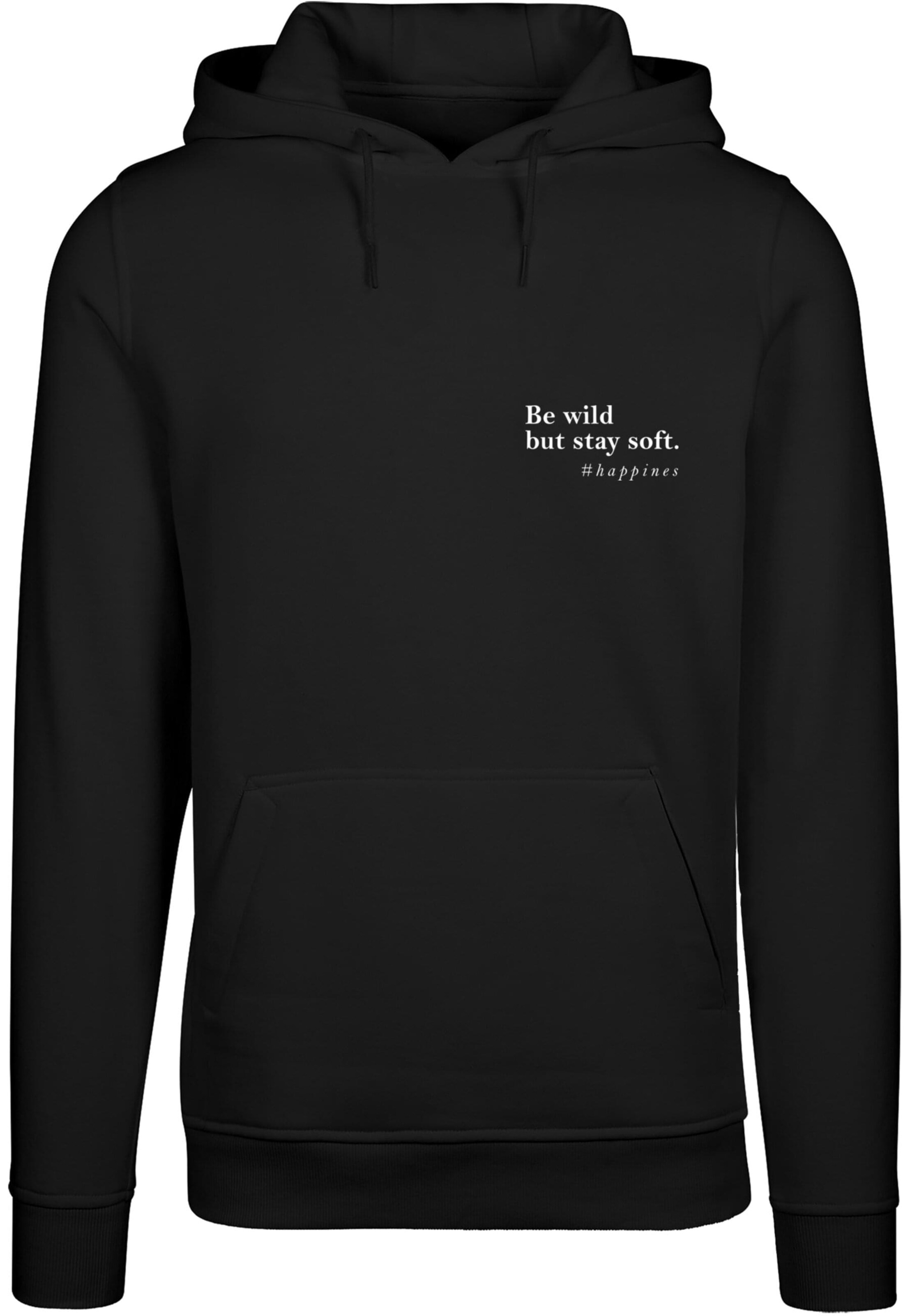 Merchcode Sweatshirt 'Happines' in Black: front