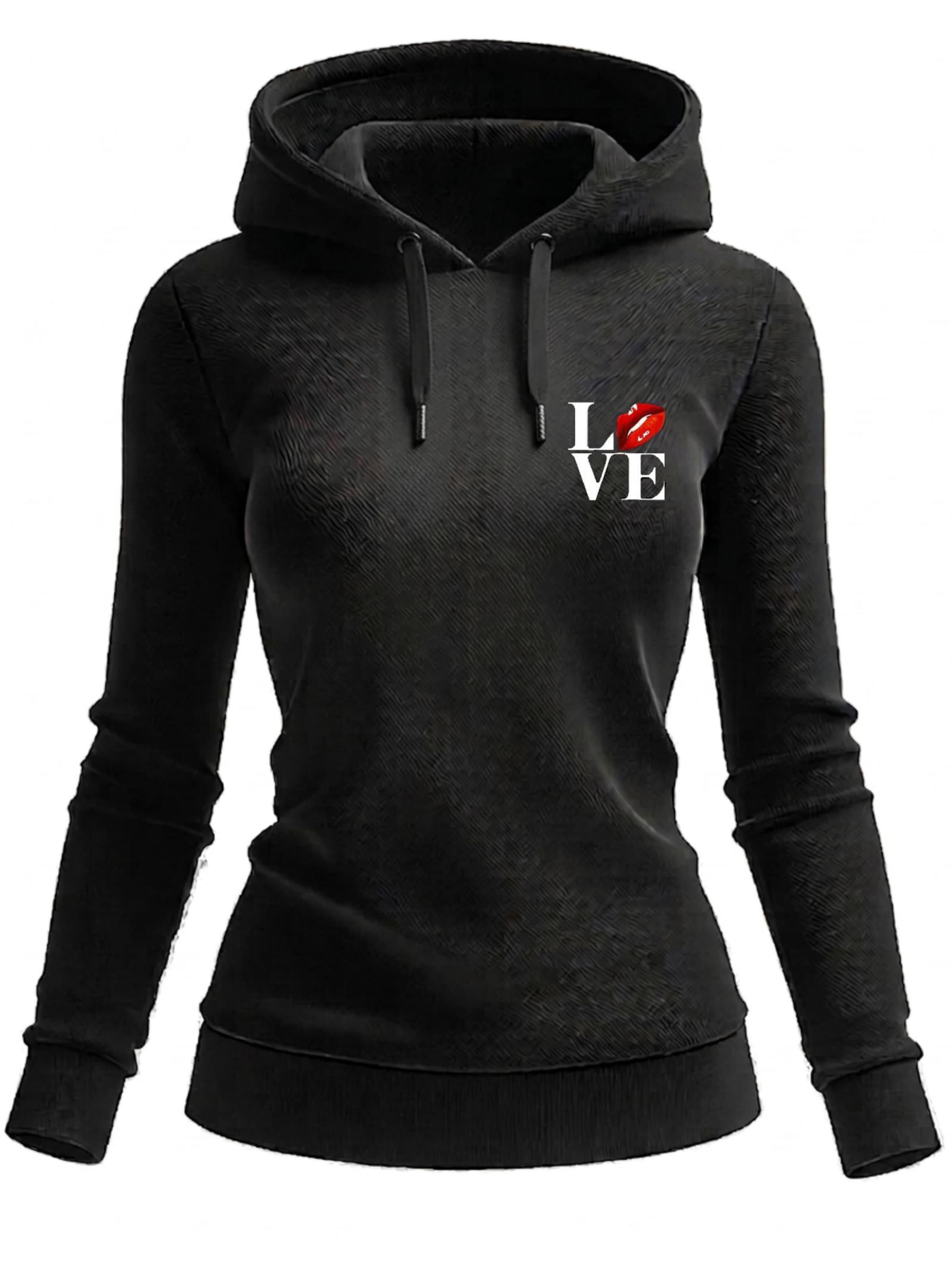 RMK Sweatshirt 'Love' in Black: front